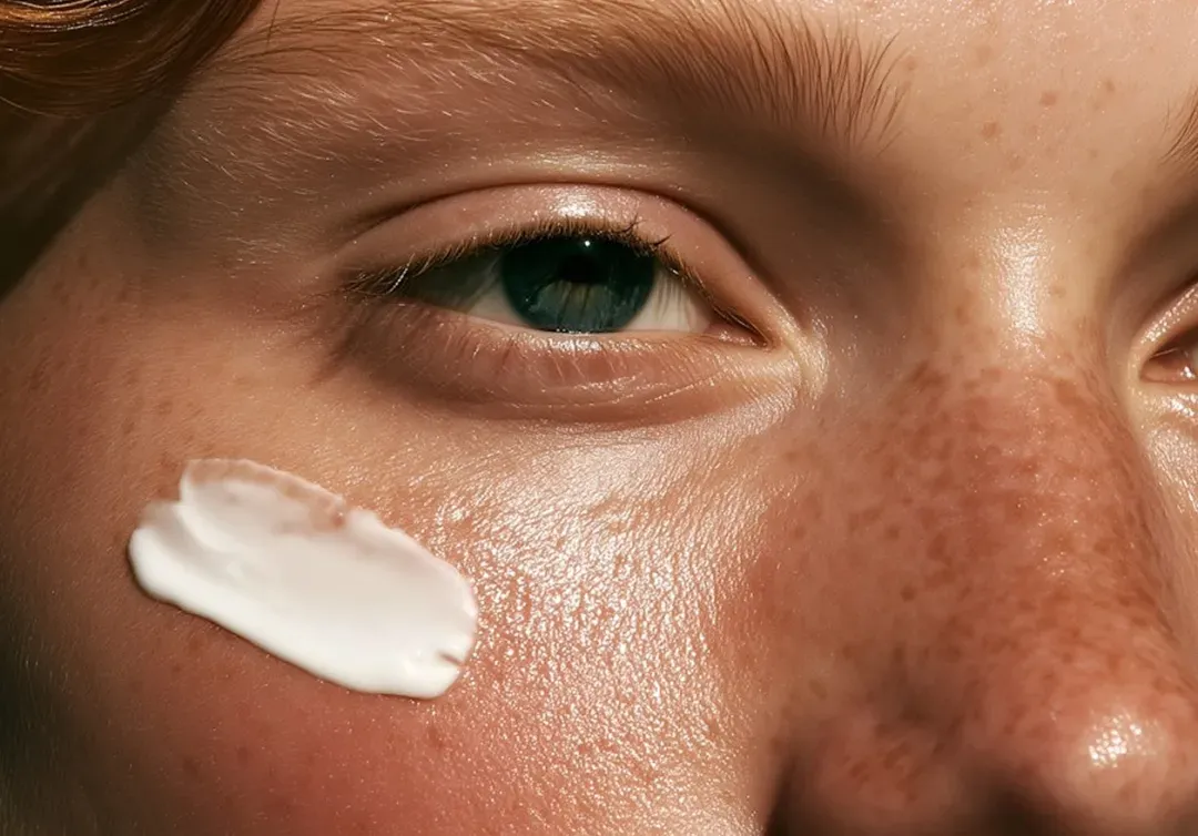 Close-up of skincare facial treatment being applied to the skin