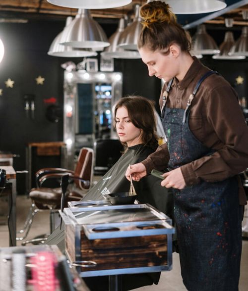 Professional hair styling and treatment at the hair studio